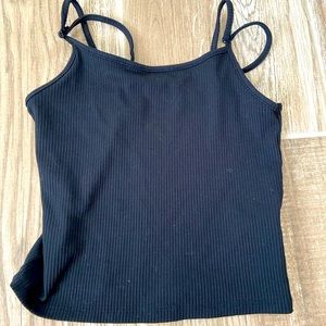 american eagle black crop tank